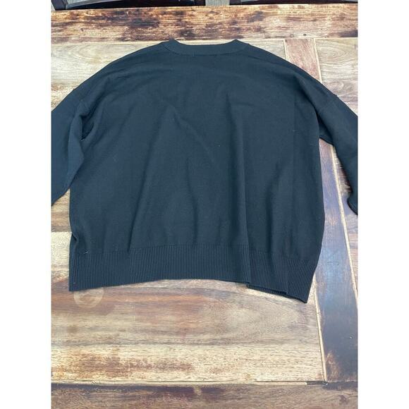 T Tahari Women's Black Long Sleeve Crew Neck Pullover Sweater Size Large - Picture 2 of 12